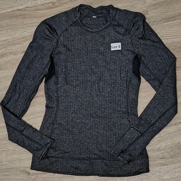 ⚫ Lululemon Swiftly Tech Long Sleeve – Herringbone Pattern – Size 4 - Picture 1 of 4